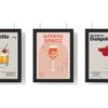 Build Your Own Cocktail Poster Set - set of Amaretto Sour Cocktail Poster – Classic Bar Drink Wall Art – Framed or Unframed, Aperol Spritz Wall Art – Minimalist Cocktail Print For Home Bar Decor, Strawberry Daiquiri Cocktail Poster – Bold Drink Wall 
