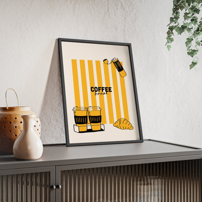 Framed Coffee Break Print - Coffee Lover Kitchen print