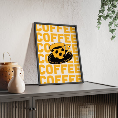 Framed Coffee Cup Print - Coffee Lover Kitchen print