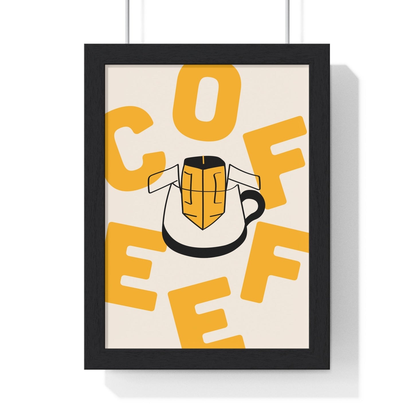 Framed Coffee Lover Mug Illustration - Kitchen Decor Gift print