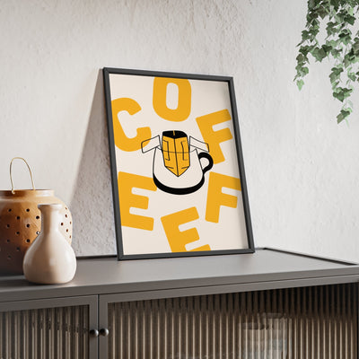 Framed Coffee Lover Mug Illustration Print - Kitchen print