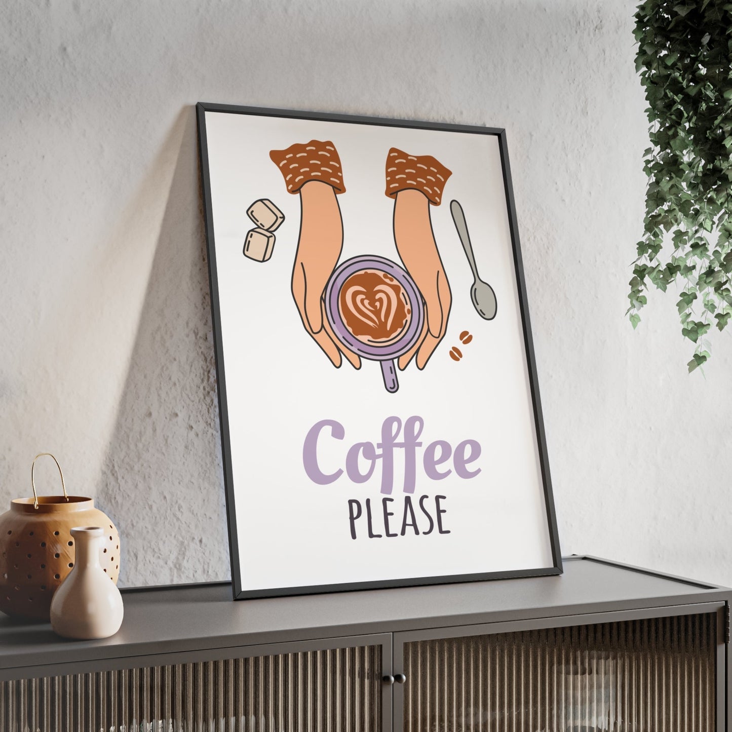 Framed Coffee Please Kitchen Print - Coffee Lover print