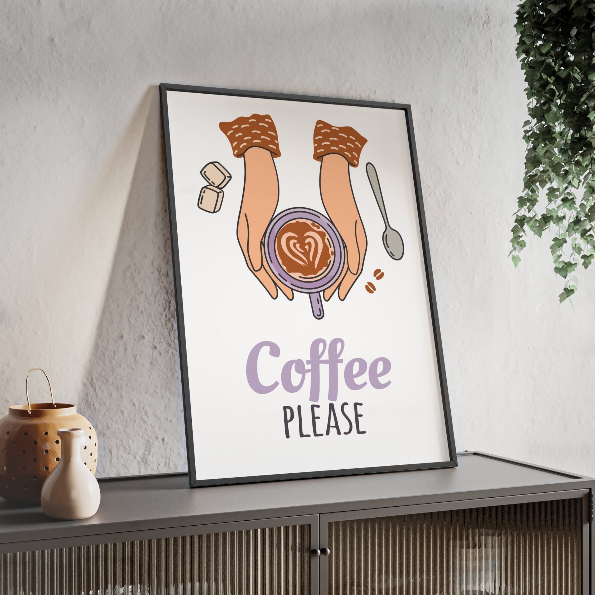 Framed Coffee Please Kitchen Print - Coffee Lover print