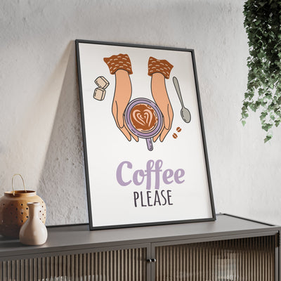 Framed Coffee Please Kitchen Print - Coffee Lover print