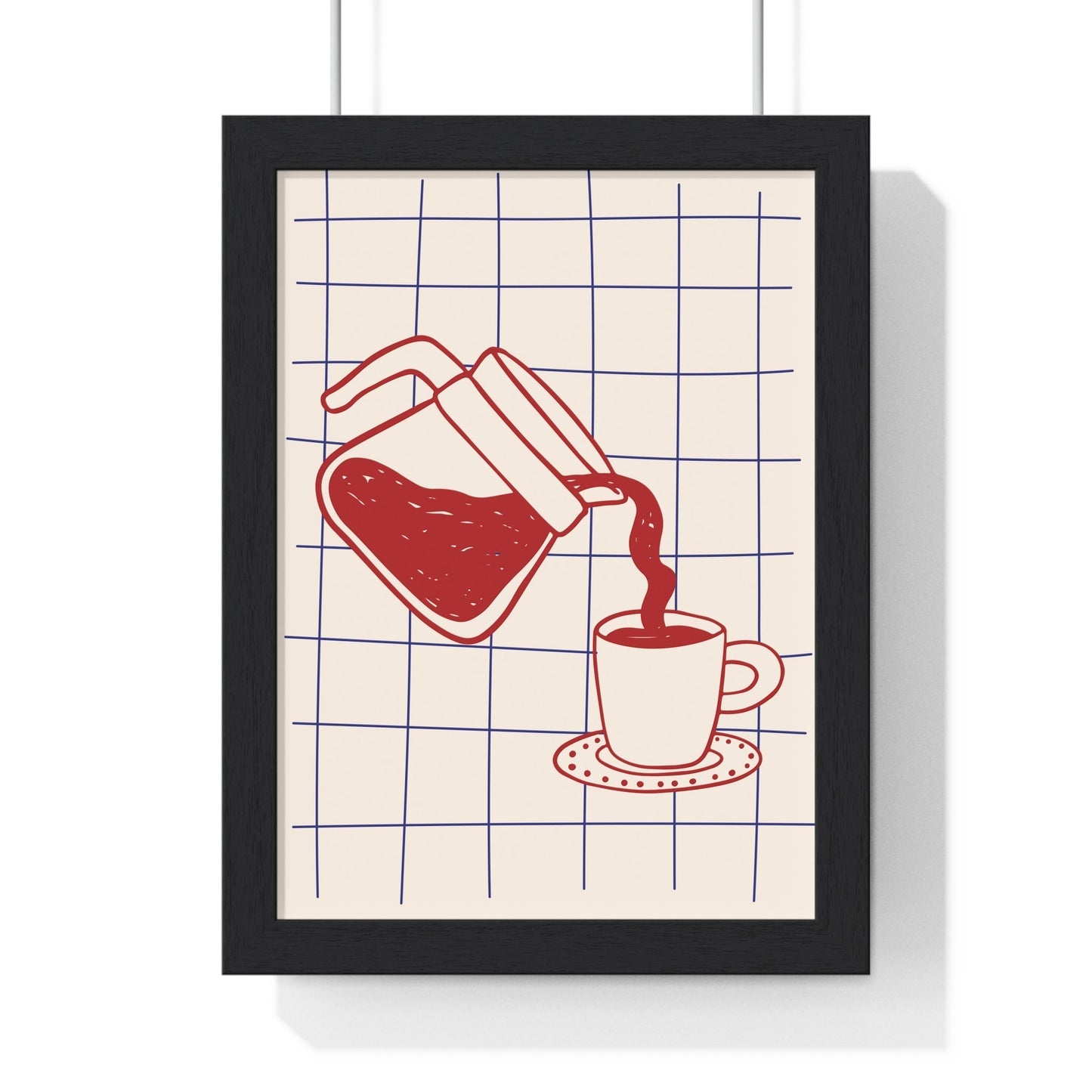 Framed Coffee Pour kitchen print