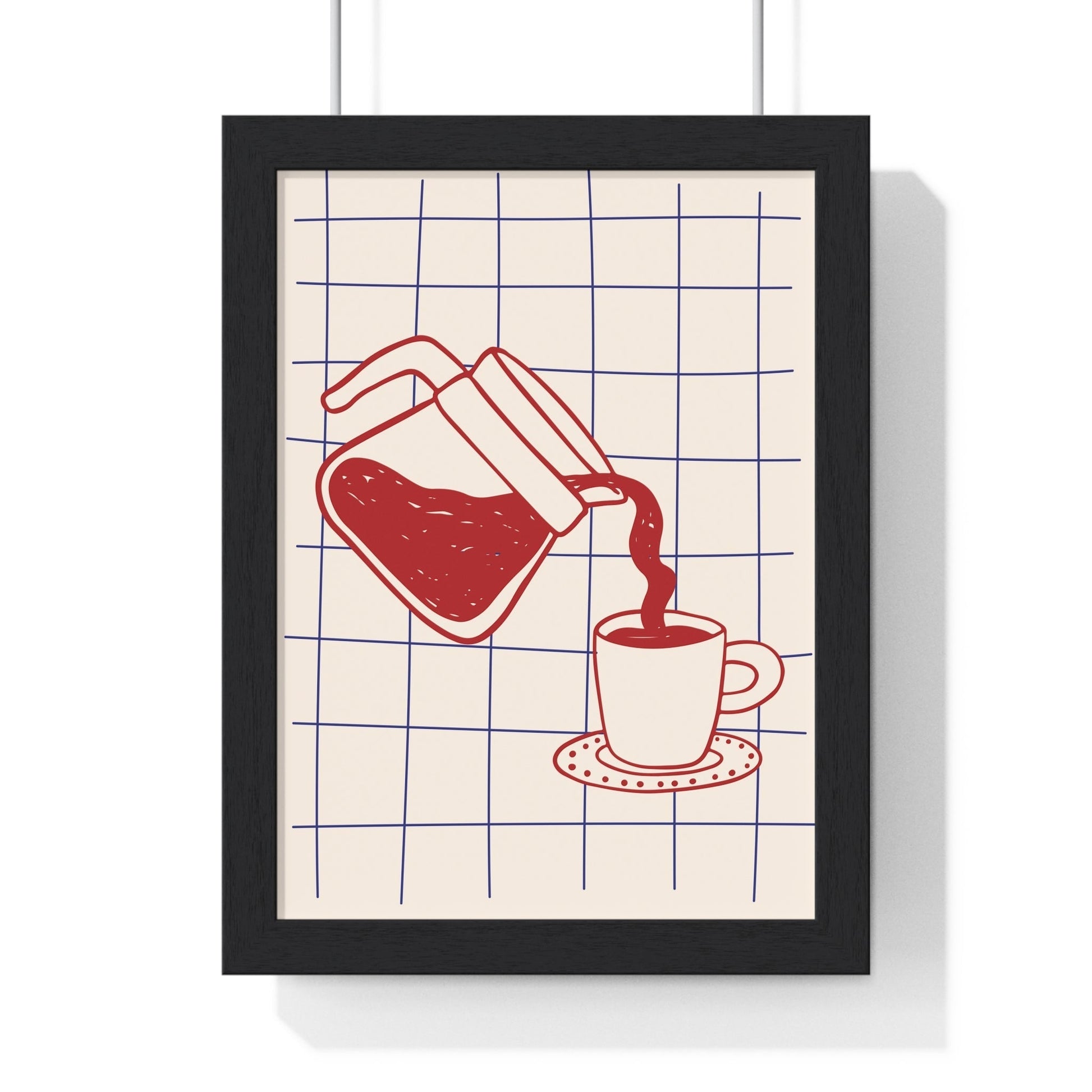 Framed Coffee Pour kitchen print
