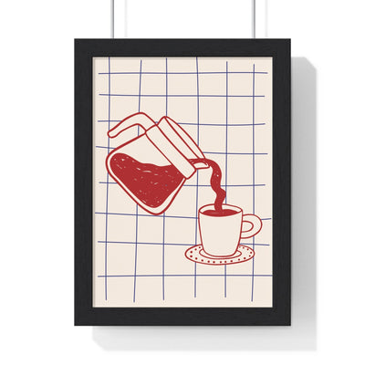 Framed Coffee Pour kitchen print