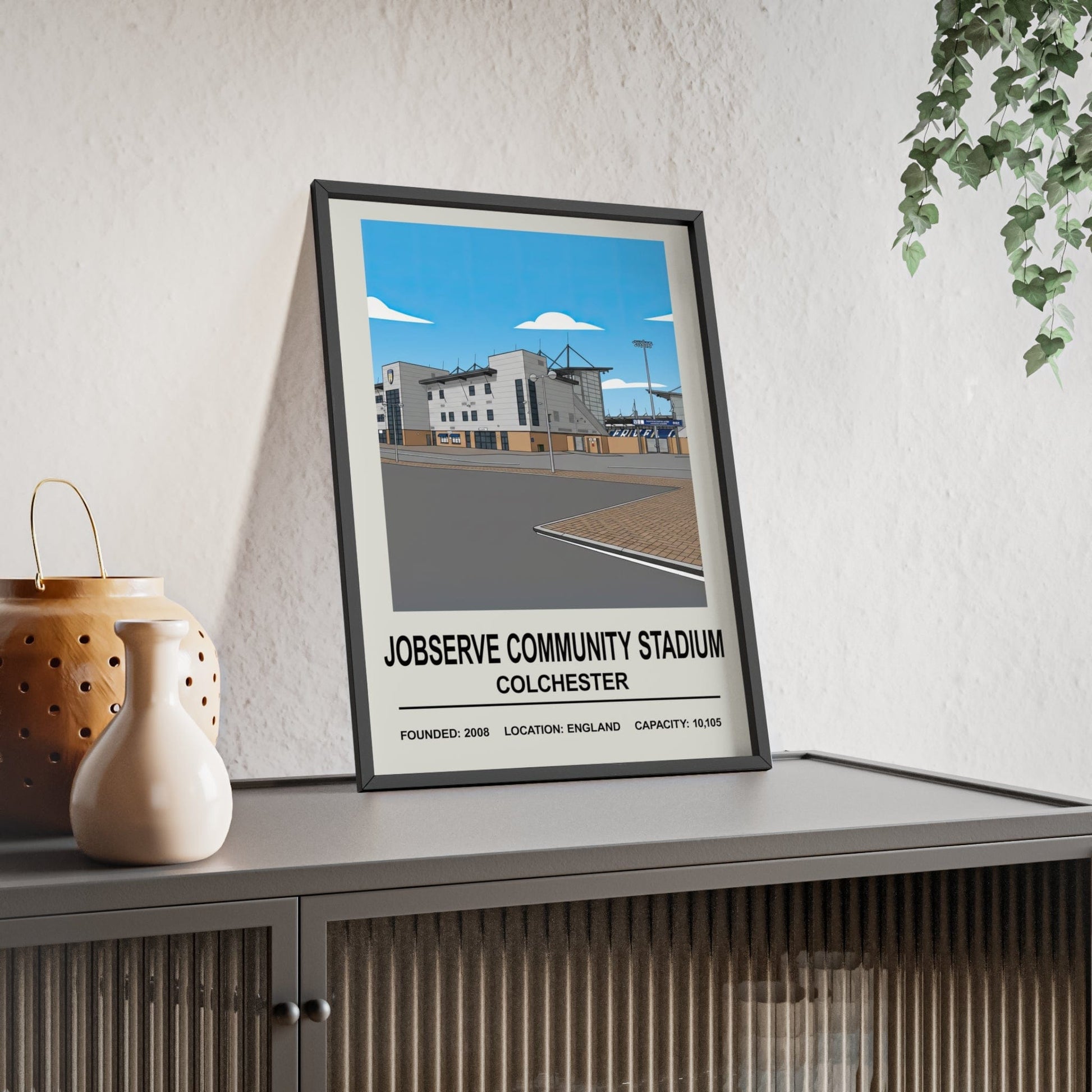 Framed Colchester JobServe Community Stadium poster