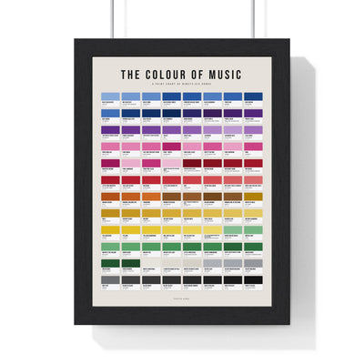 The Colour of Music Poster framed in a black frame, ready to hang