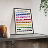 The Colour of Music Poster framed and leaning on a sideboard