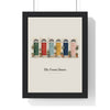 Colourful Front Doors Print framed in a black frame, ready to hang