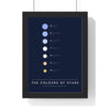 Colours of Stars print framed in a black frame, ready to hang