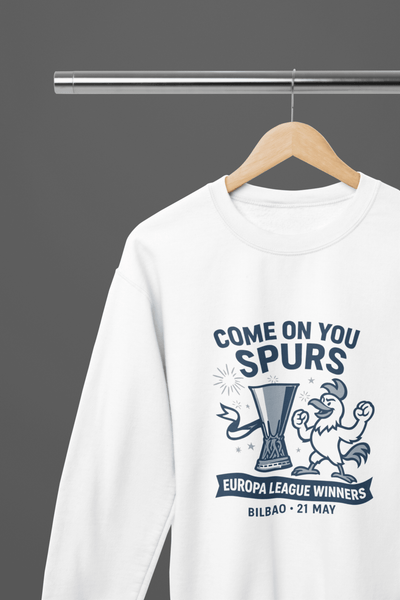 Black t-shirt with Come On You Spurs - Tottenham Europa League Winners 2025 Shirt