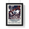 Comerica Park map print framed in a black frame, ready to hang