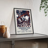 Comerica Park map print framed and leaning on a sideboard
