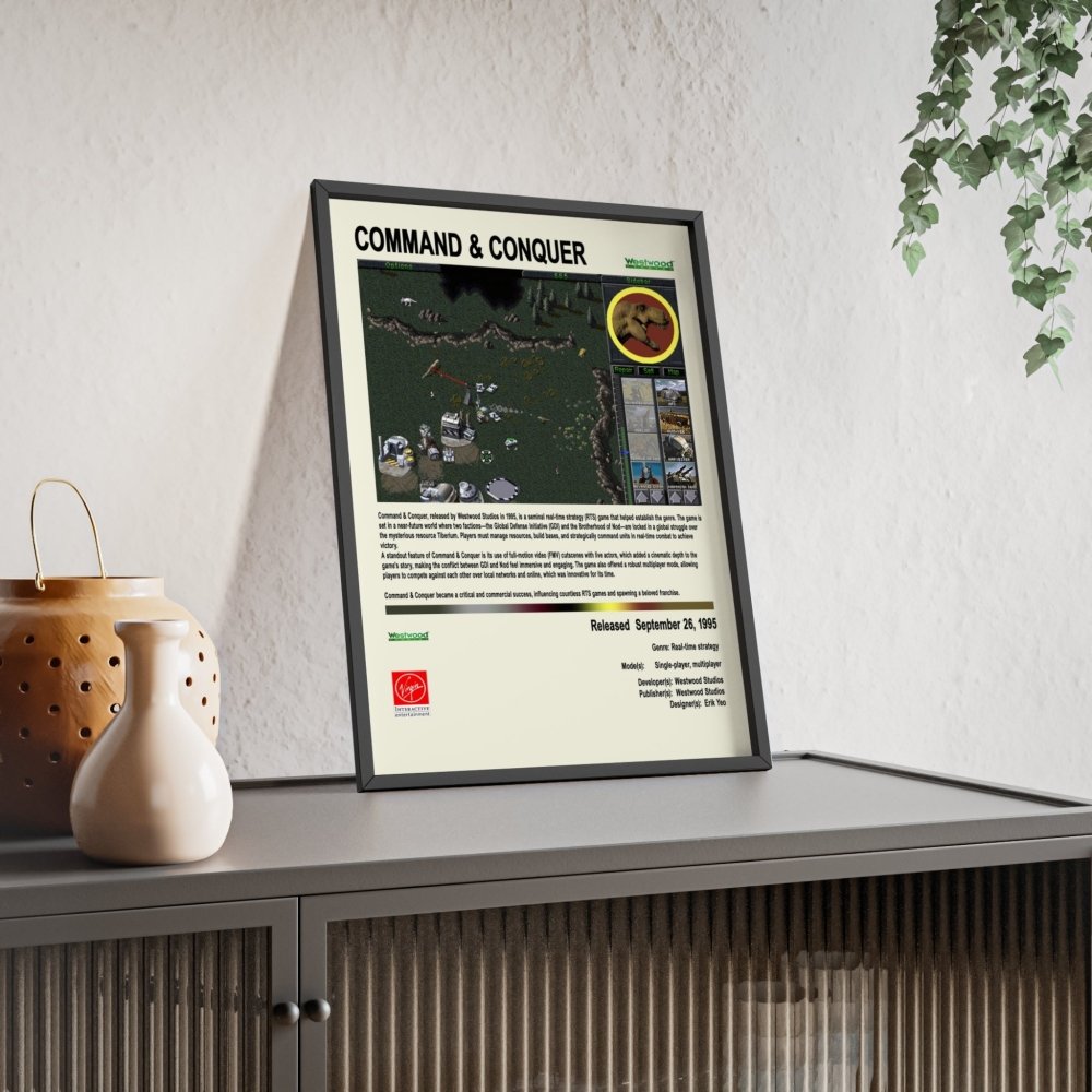 Command and Conquer PC 1995 - Video Game Info minimalist Poster - Poster Kingz