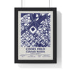 Coors Field map print framed in a black frame, ready to hang