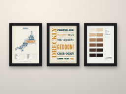 Cornish Sayings Set of 3 Prints framed side by side on a wall