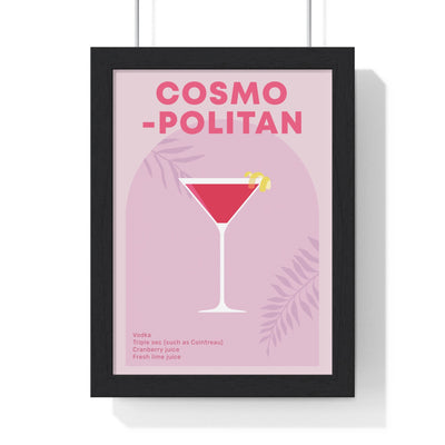 Framed Cosmopolitan Cocktail - Home Bar Decor print