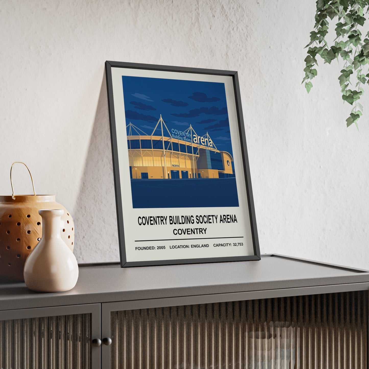 Framed Coventry Building Society Arena poster