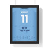 Coventry City FA Cup Quarter-Final 2024 Poster - Haji Wright 11 Molineux Shirt Print framed in a black frame, ready to hang