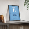 Coventry City FA Cup Quarter-Final 2024 Poster - Haji Wright 11 Molineux Shirt Print framed and leaning on a sideboard