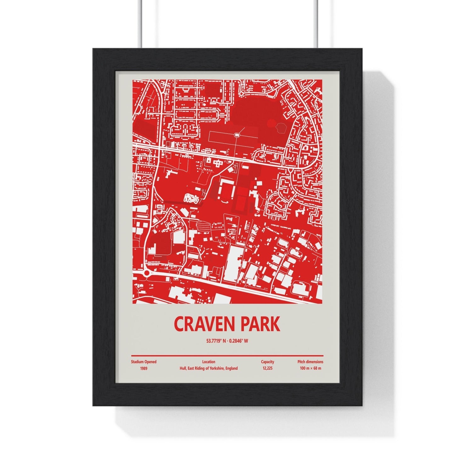 Framed Craven Park Hull KR Stadium Map poster