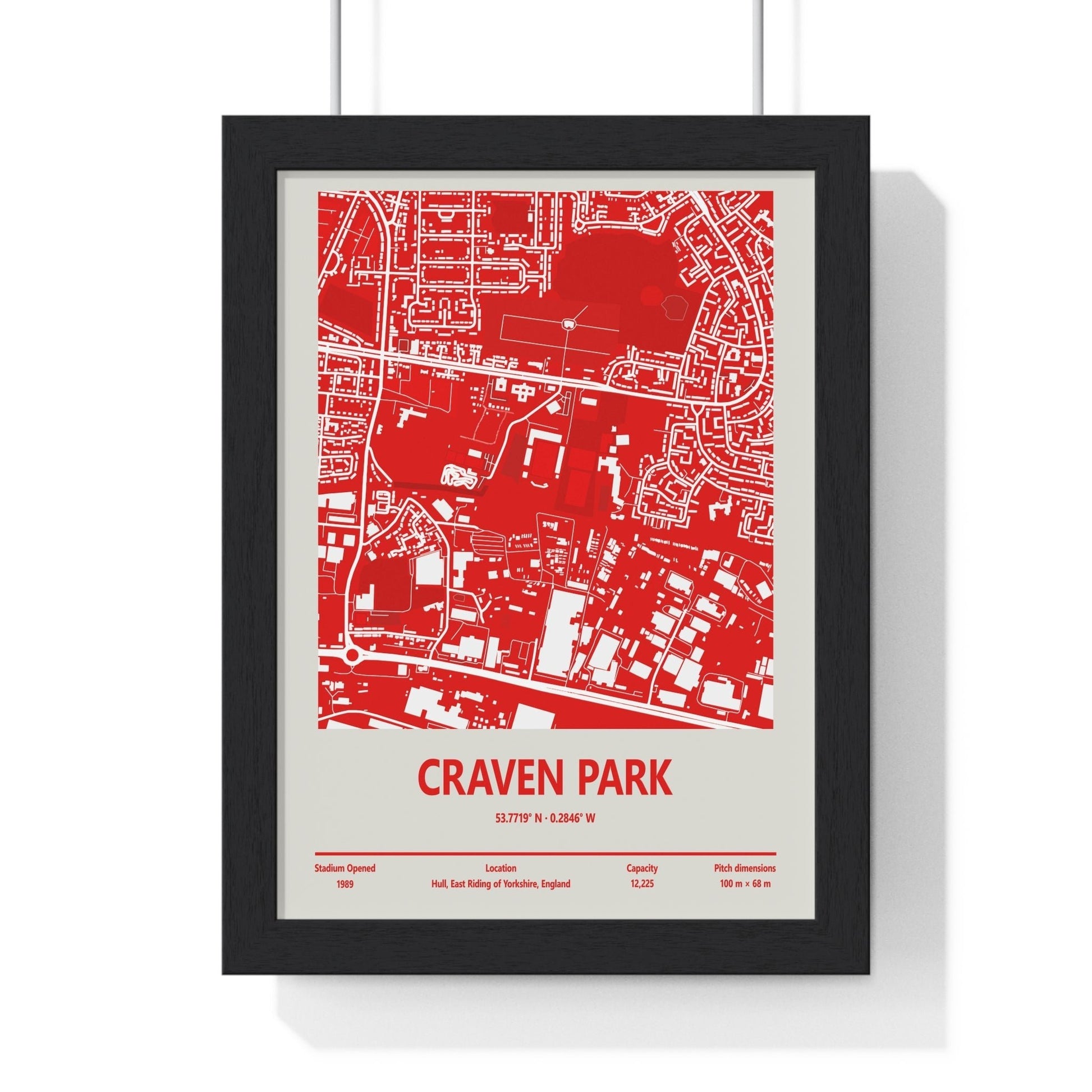 Framed Craven Park Hull KR Stadium Map poster
