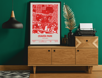 Framed Craven Park Hull KR Stadium map print wall display