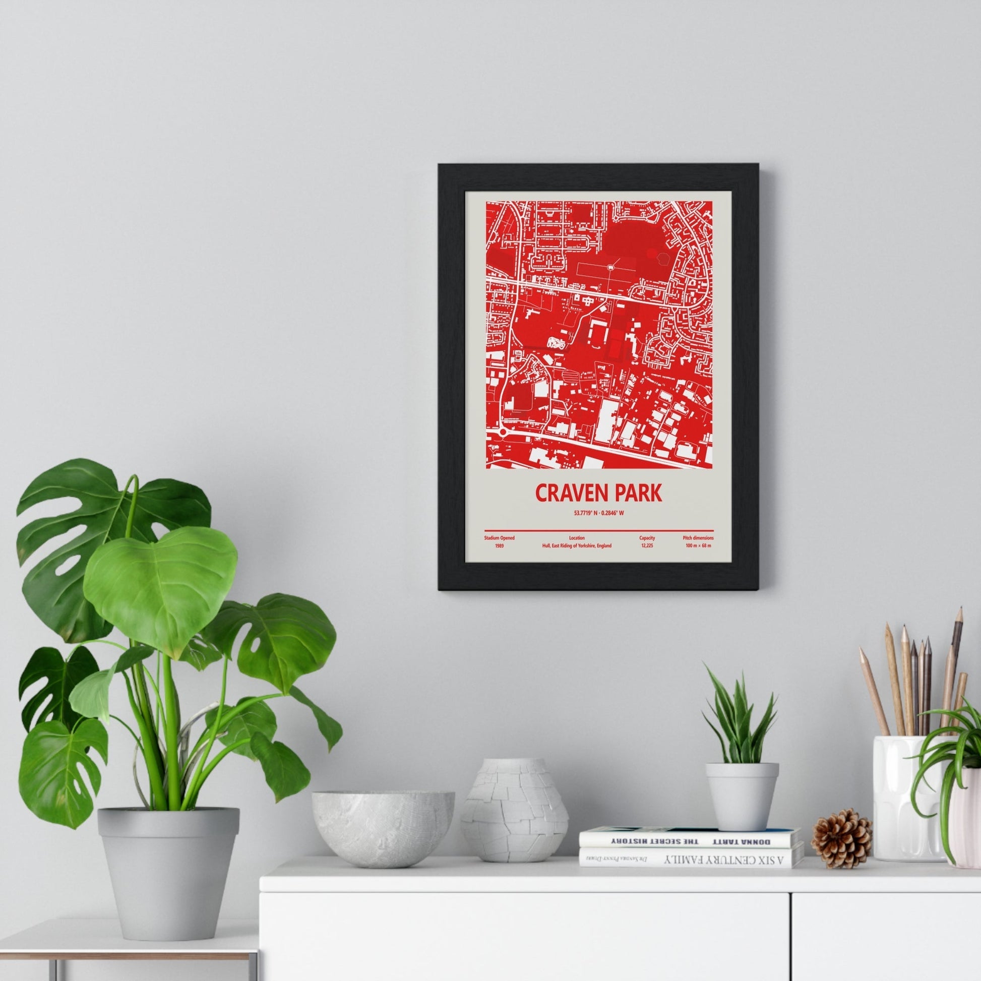 Framed Craven Park Hull KR Stadium map print