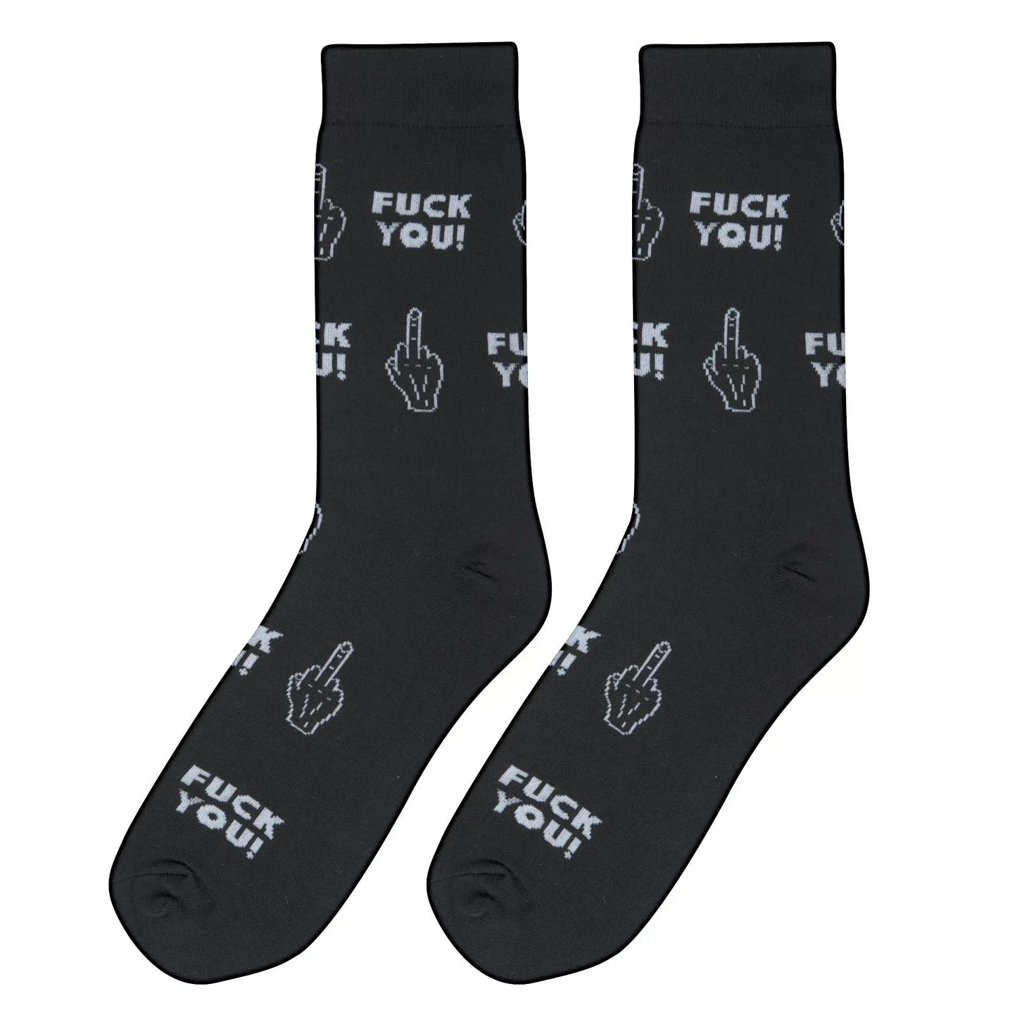 Socks Funny Middle Finger Socks – Black Offensive Novelty Gift for Adults & Teens Crazy Socks