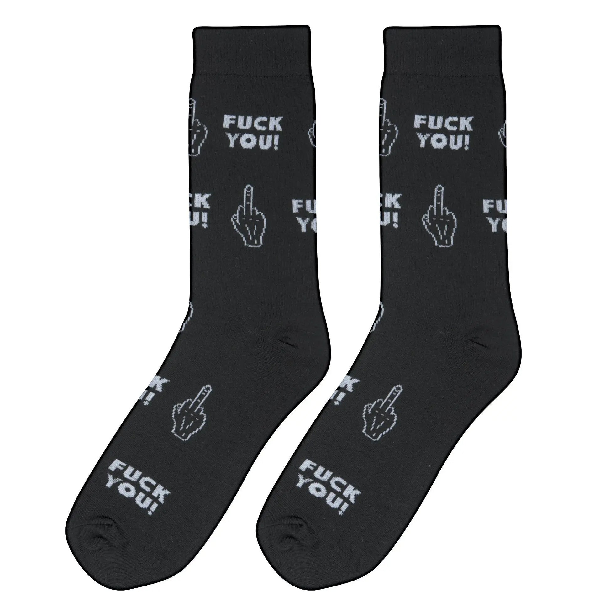 Socks Funny Middle Finger Socks – Black Offensive Novelty Gift for Adults & Teens Crazy Socks