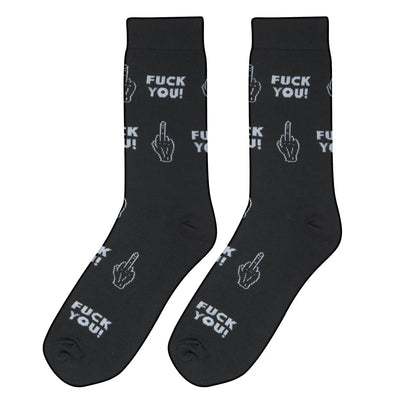Socks Funny Middle Finger Socks – Black Offensive Novelty Gift for Adults & Teens Crazy Socks