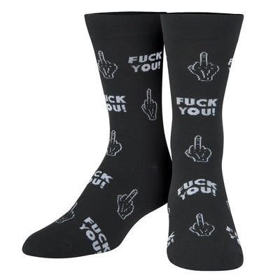 Socks Funny Middle Finger Socks – Black Offensive Novelty Gift for Adults & Teens Crazy Socks