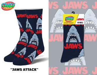 socks Jaws Shark Socks – Official Movie Design Novelty Gift for Film Fans & Collectors Crazy Socks