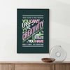 Framed Creativity Motivational print