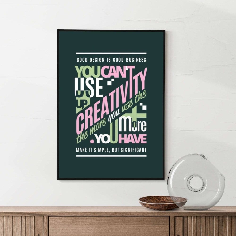 Framed Creativity Motivational print