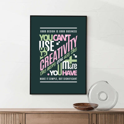 Framed Creativity Motivational print