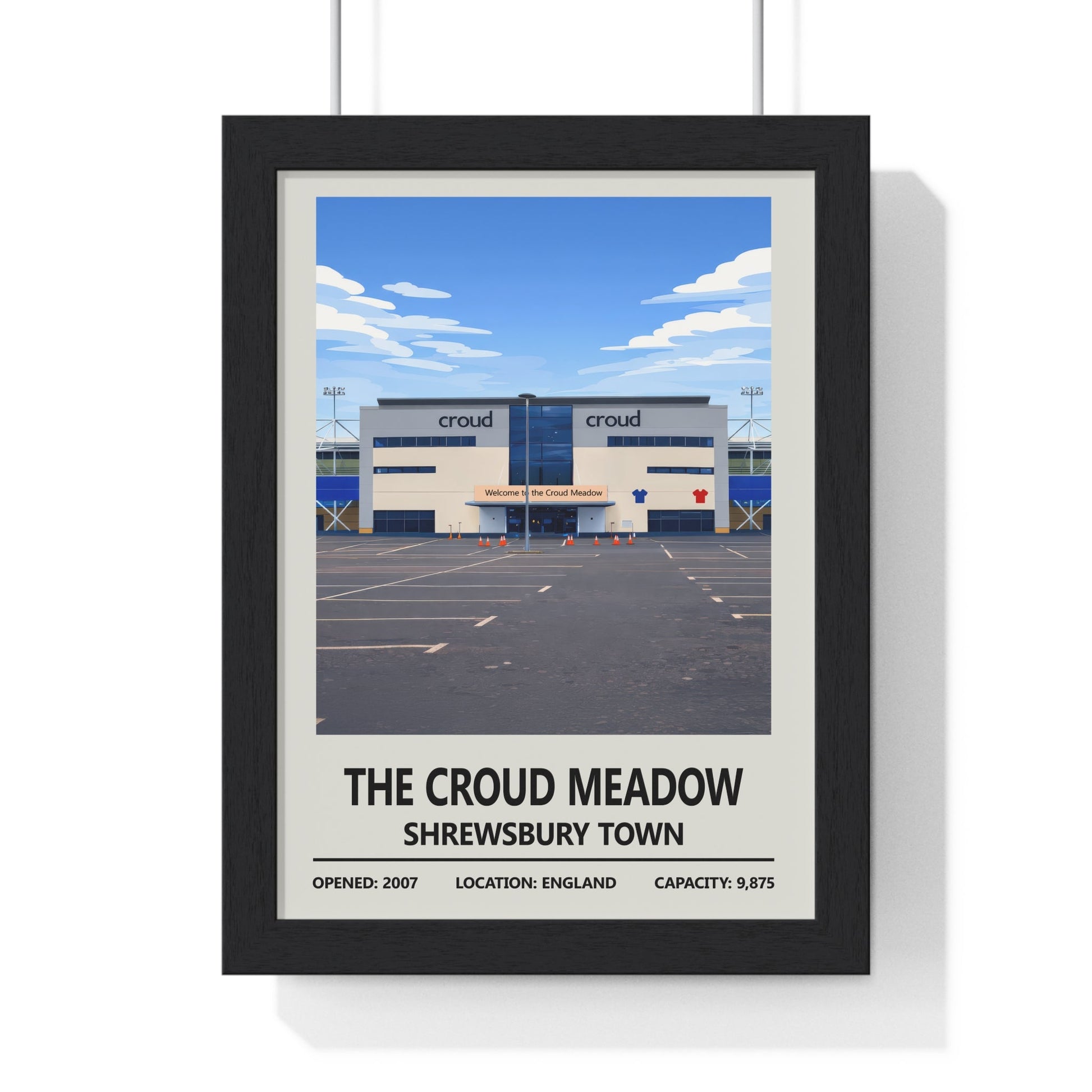 Framed Croud Meadow Shrewsbury poster