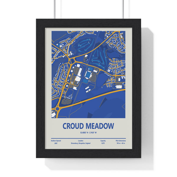 Croud Meadow Shrewsbury stadium map framed poster