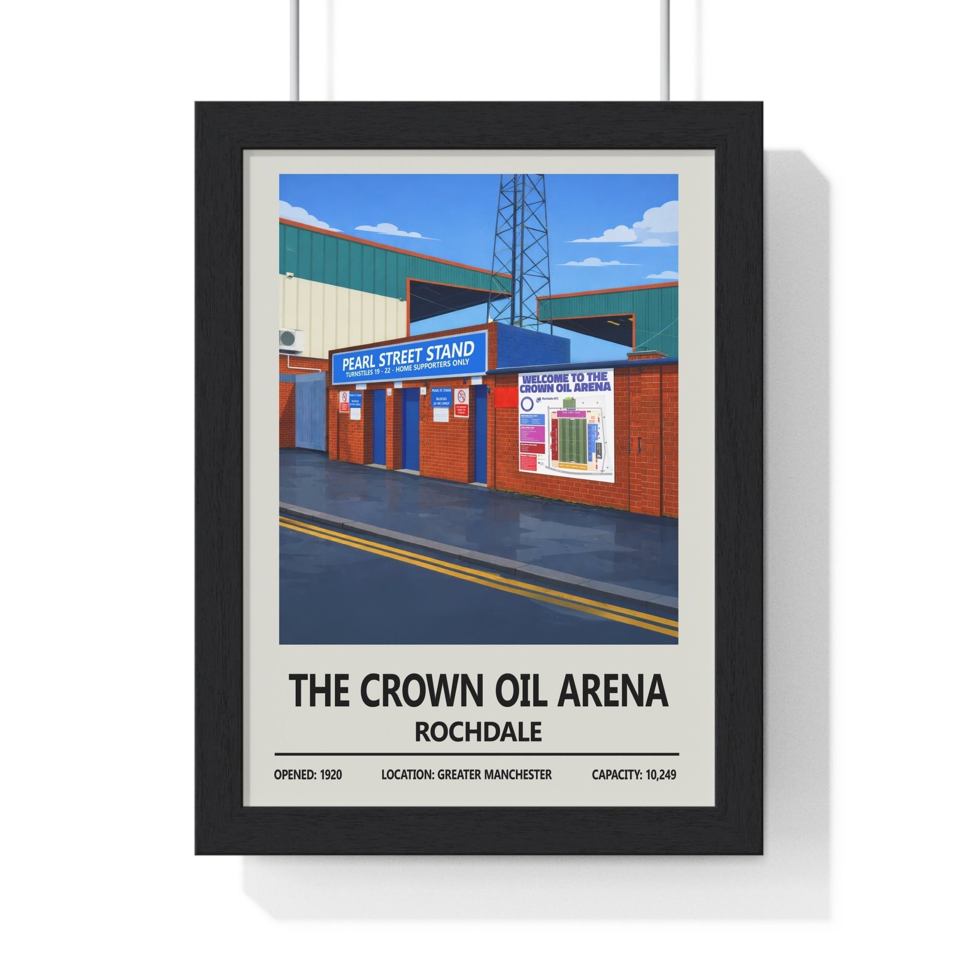 Framed Crown Oil Arena Rochdale poster