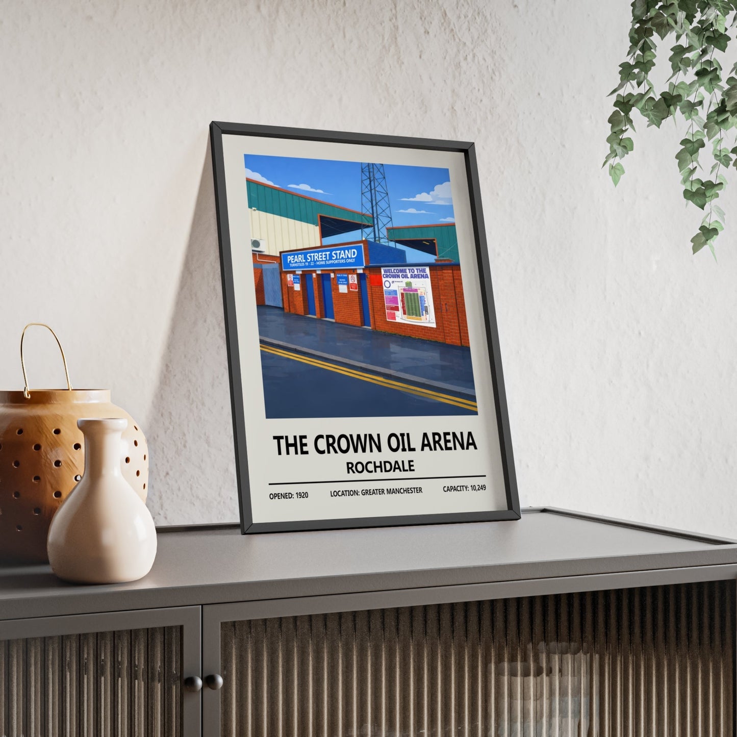 Framed Crown Oil Arena Rochdale poster
