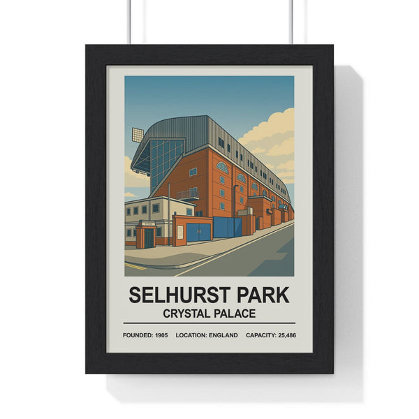 Crystal Palace Selhurst Park Stadium poster framed black MDF frame