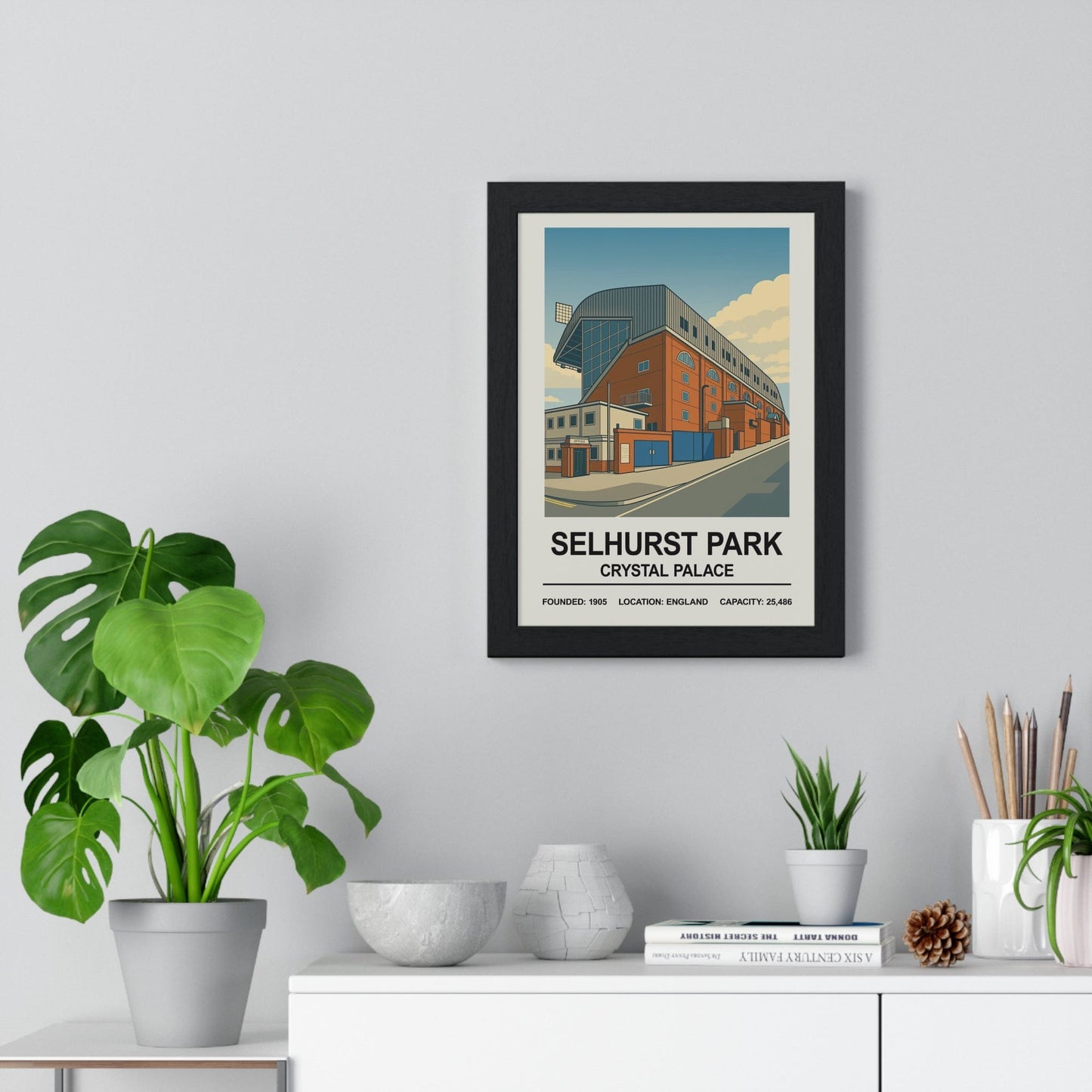 Crystal Palace Selhurst Park Stadium Print - Poster Kingz - A5 (unframed) 5.8 × 8.3 in - 