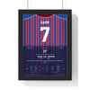 Crystal Palace Community Shield 2025 Poster - Ismaïla Sarr 7 Shirt Print framed in a black frame, ready to hang
