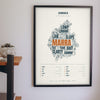 Cumbrian Sayings Print framed on a wall