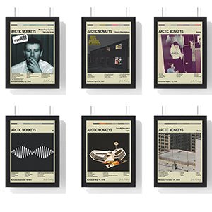 Custom Album Cover Poster – Personalised Music Wall Art - Poster Kingz - A5 (unframed) - White - 