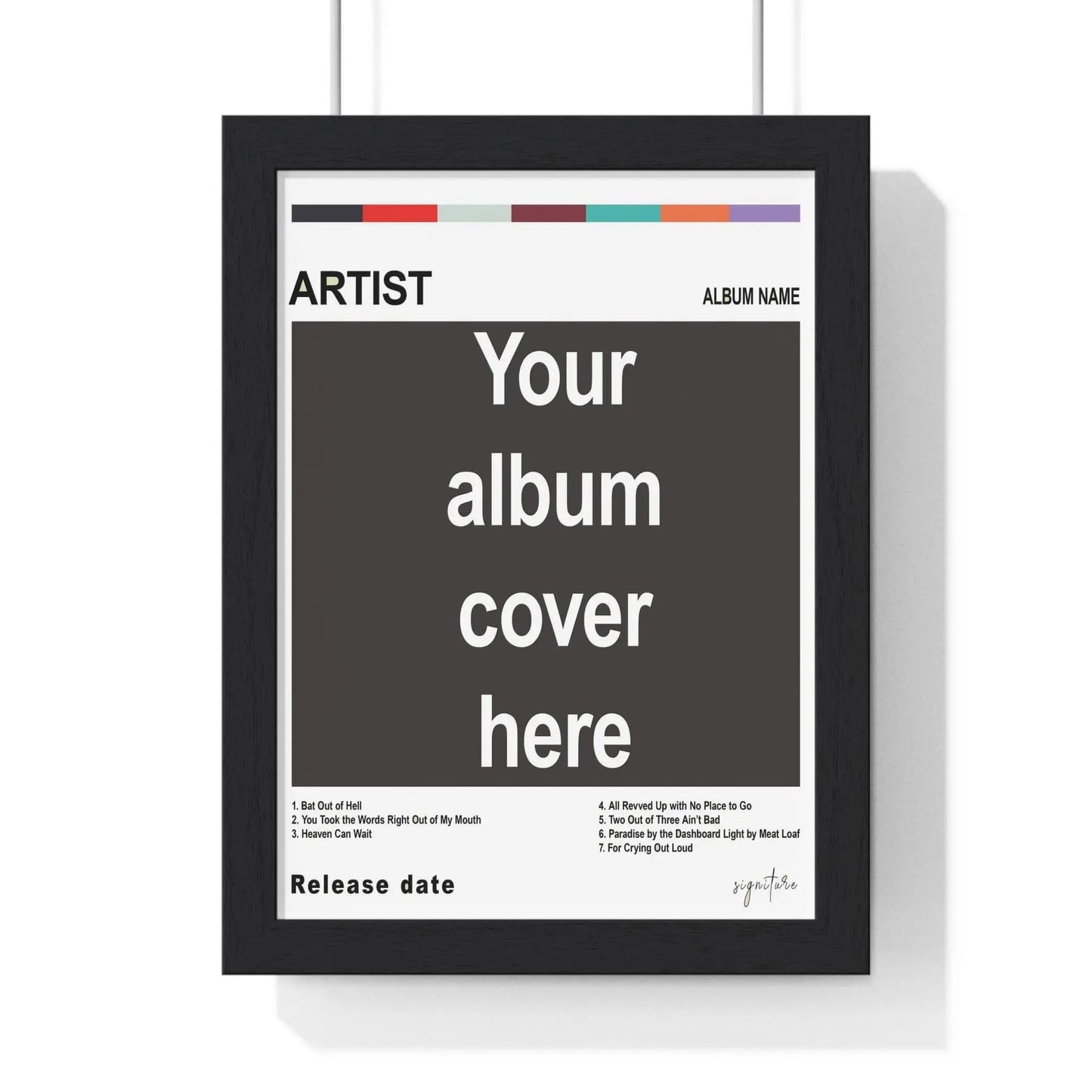 Custom Album Cover Poster – Personalised Music Wall Art - Poster Kingz - A5 (unframed) - White - 