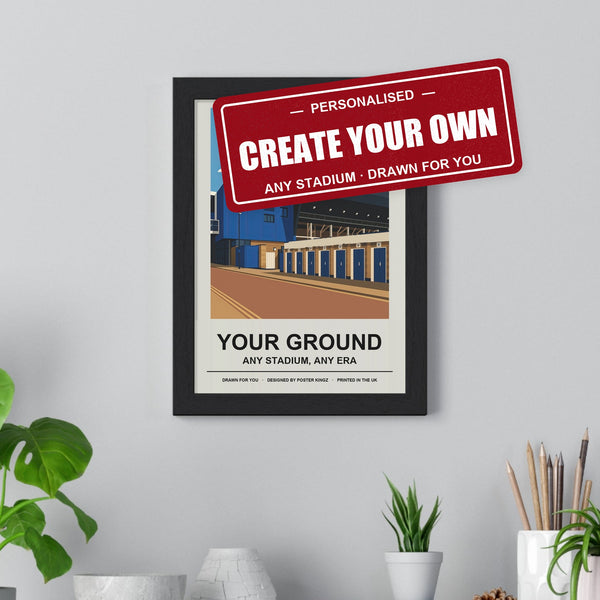 Create your own stadium print - any football ground, course or court drawn for you by Poster Kingz