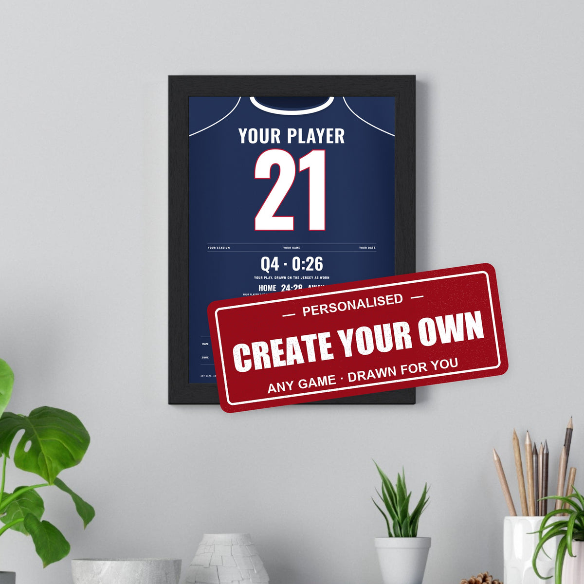 Custom NFL Jersey Poster - Create Your Own American Football Moment Print